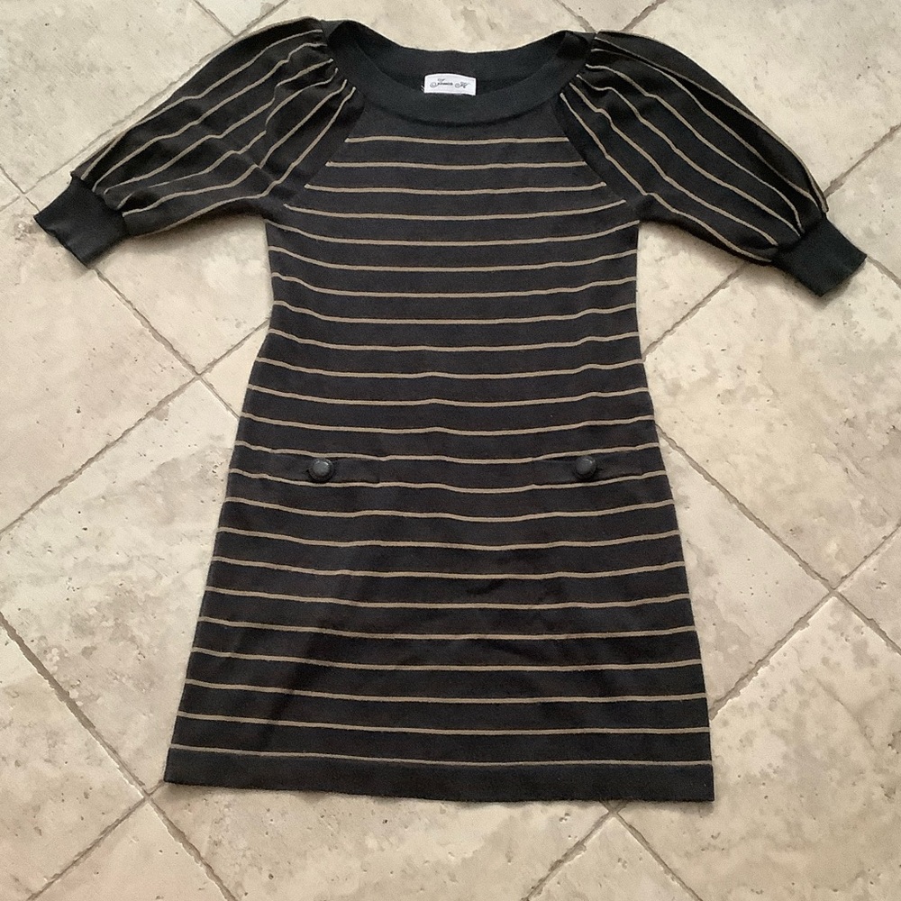 Gray and Beige striped dress